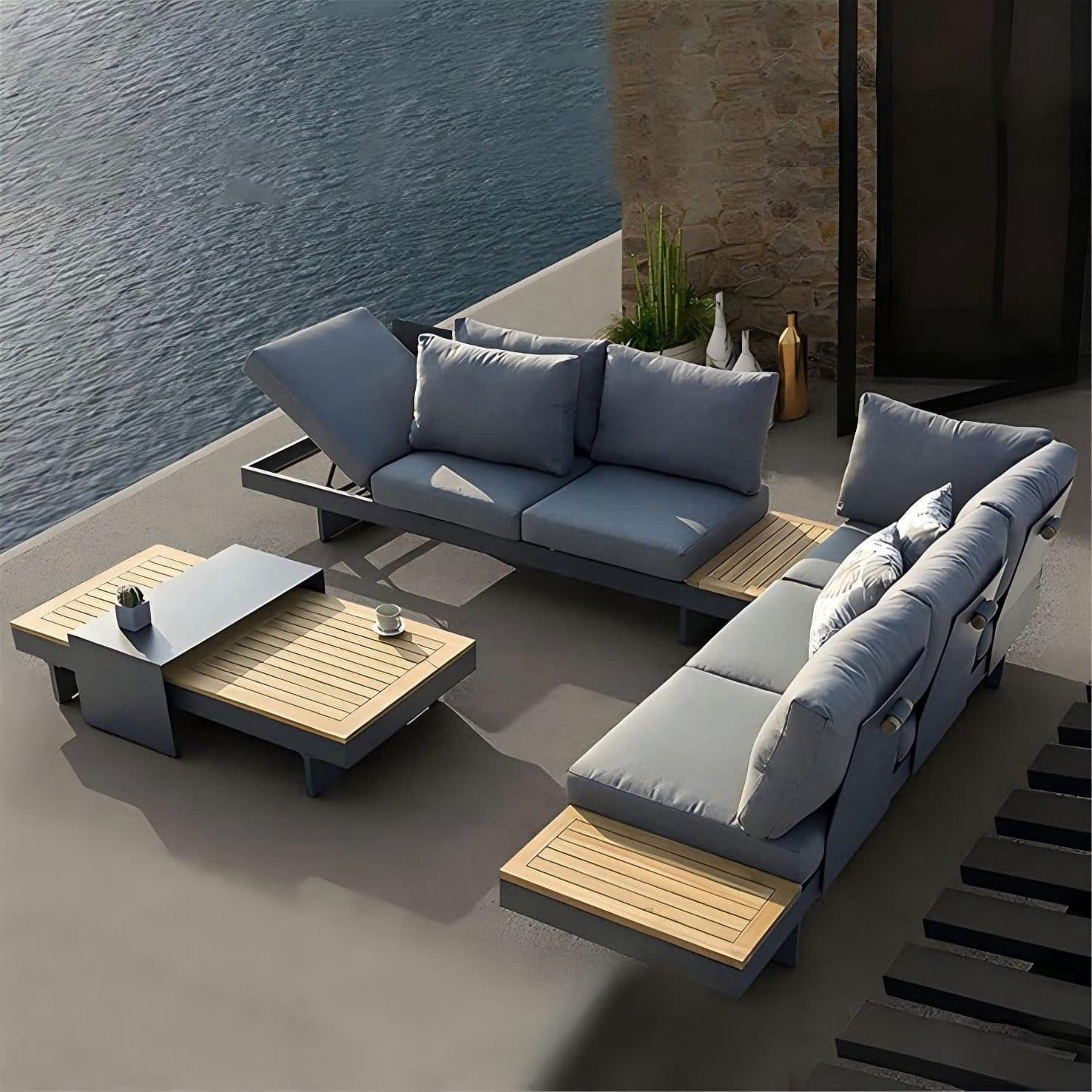 Marina modular lounge setting beside a pool