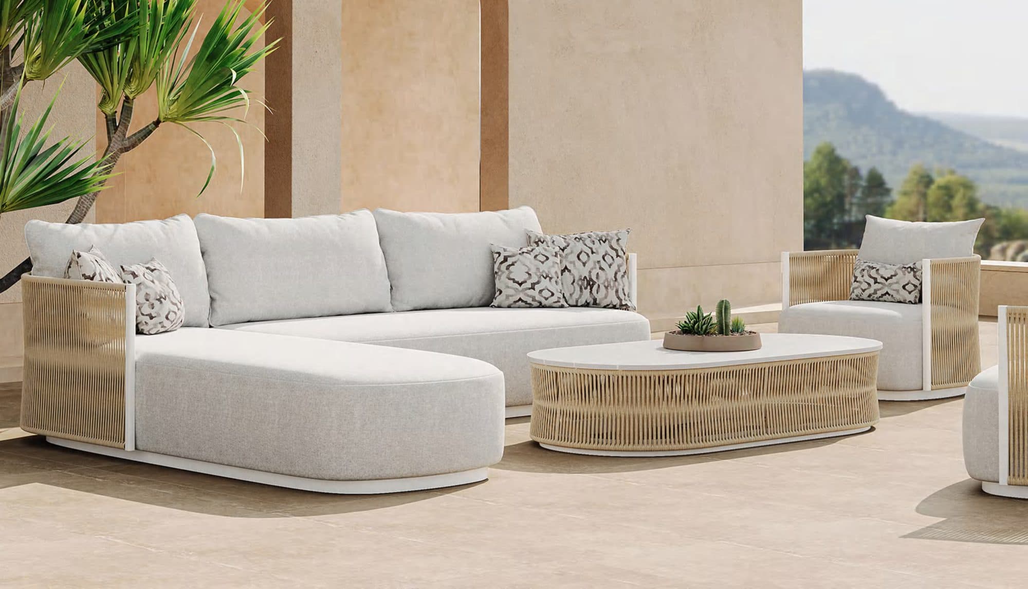 ATHENA Chaise Sofa Set